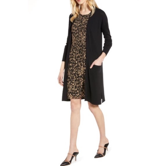 HALOGEN Open Front Pocket Cardigan